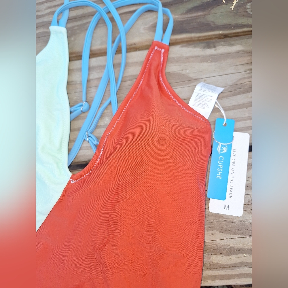 NWT Colorblock One-Piece Swimsuit - Picture 5 of 5